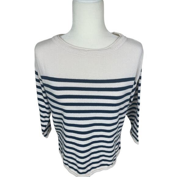 Pact 100% Organic Cotton Striped Sweater Size Small Classic Nautical Effortless - Picture 2 of 13